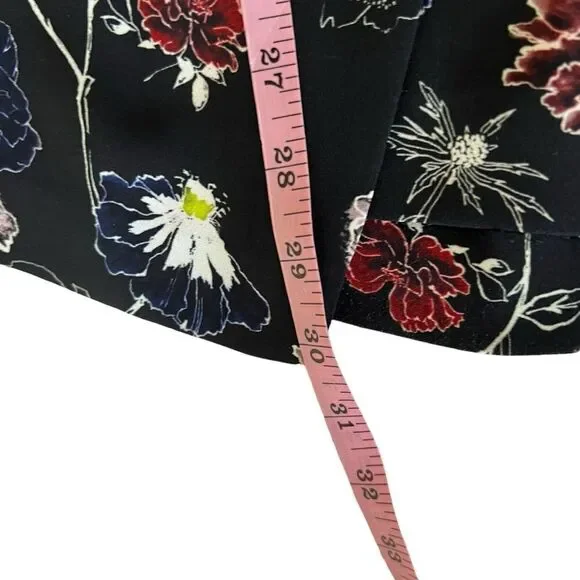 ALC Daniel’s Floral 100% Silk Wrap Belted Midi Skirt Size 6 - Picture 9 of 11